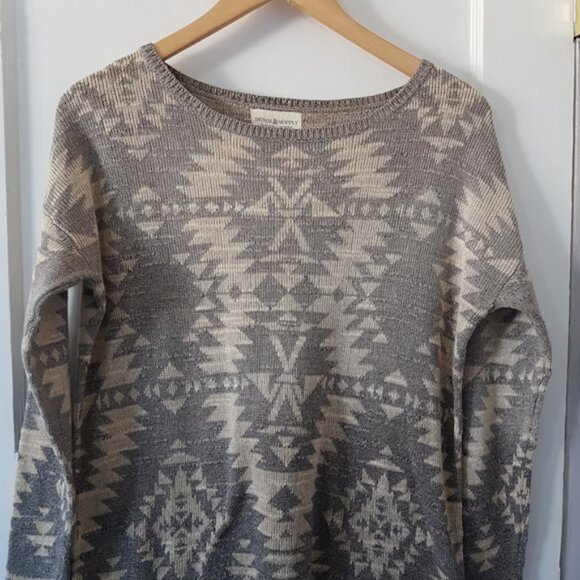Denim & Supply Ralph Lauren Aztec Cotton Pull on Crewneck Sweater Sz S - Picture 10 of 11